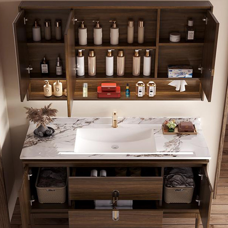 Armoire de salle de bain moderne de style chinois., H 32,28 po x l 51,18 po x P 19,69 po
