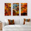 Rêve de vitrail - ensemble de 3 reproductions d'art encadrées abstraites sur toile-1991159131-1991159135