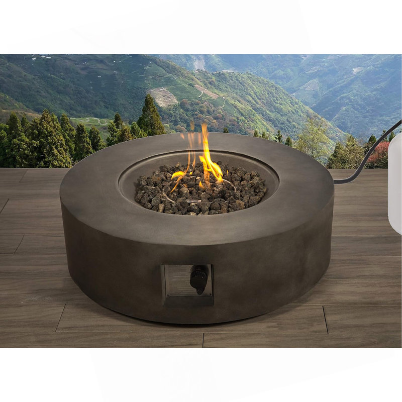 12" H Fibre Reinforced Concrete Outdoor Fire Pit Table