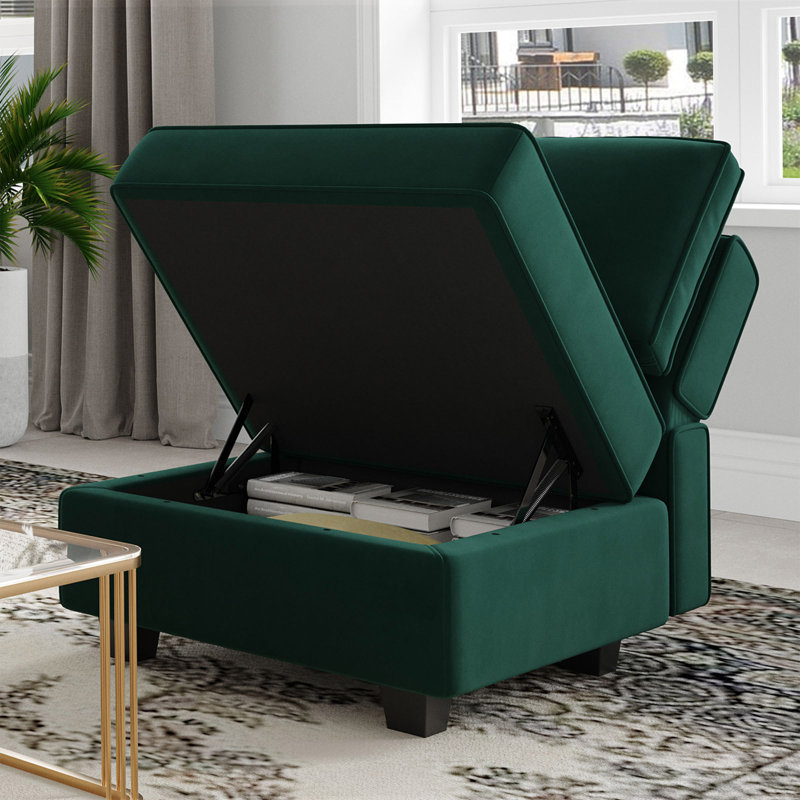 Nairoby 7-Piece Velvet Symmetrical Upholstered Modular Sectional Sofa Set Storage Sofa Apartment Couch 4-Seat Sofa with 2 Ottomans