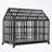 Metal Dog Kennels with 4 Lockable Wheels