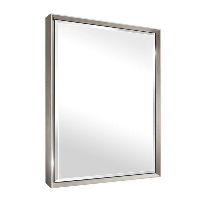 Lohoski Decorative Bathroom Vanity Mirror for Wall - Beveled Design, 30" x 22", Brushed Nickel