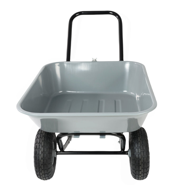 Chariot à deux roues, chariot de jardin, roues pneumatiques de 10 pouces, Gray
