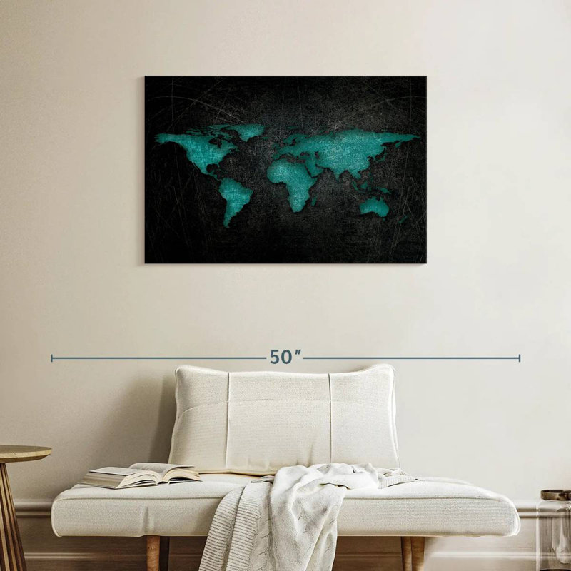 Carte du monde Aliaz XXII, H 24 po x l 36 po