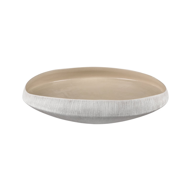 Bol Greer - bas beige, Blanc mat / beige