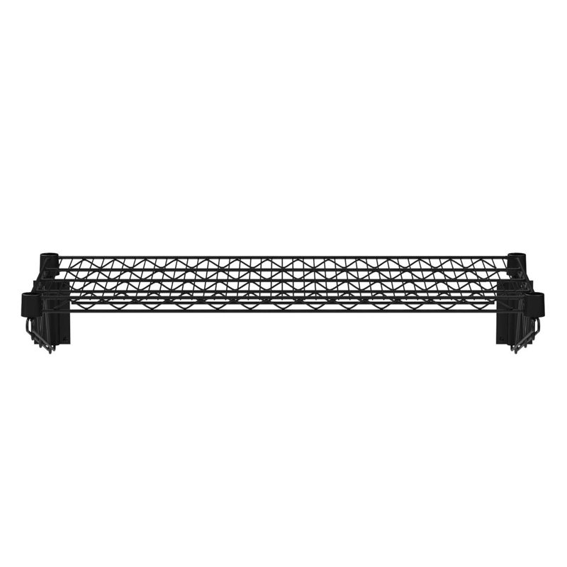 Black Epoxy Wire Wall Mount Shelf, 8" H x 36" W x 18" D