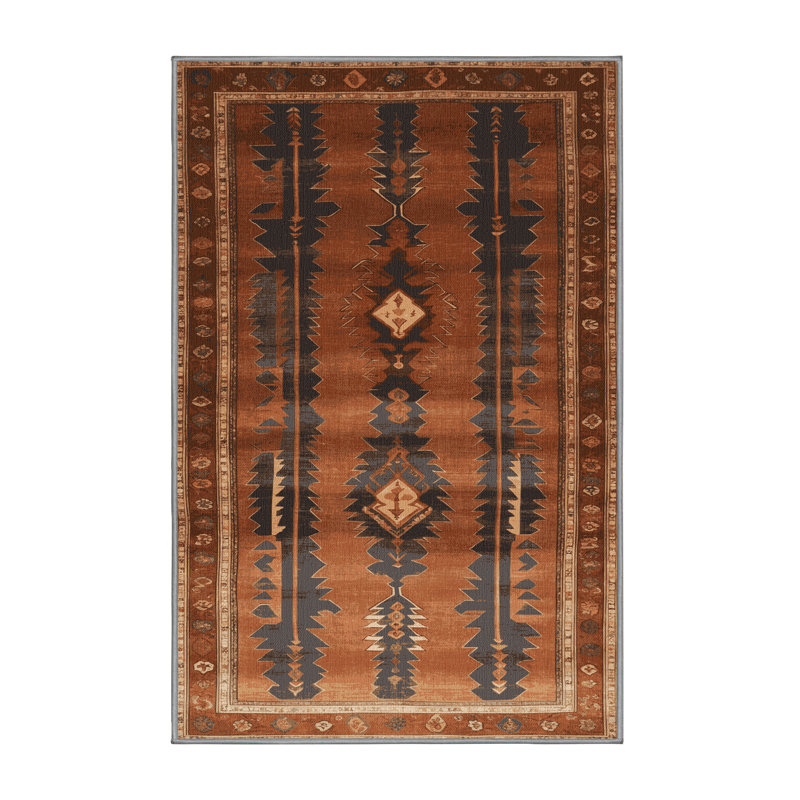 Machine Washable Persian Brown Area Rug, Runner 2' x 4'