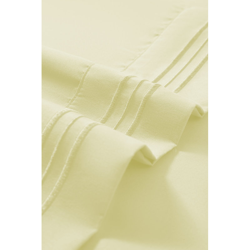 Ensemble de draps en rayonne , Ivoire, Ensemble de draps pour lit double TG + 1 drap-hous