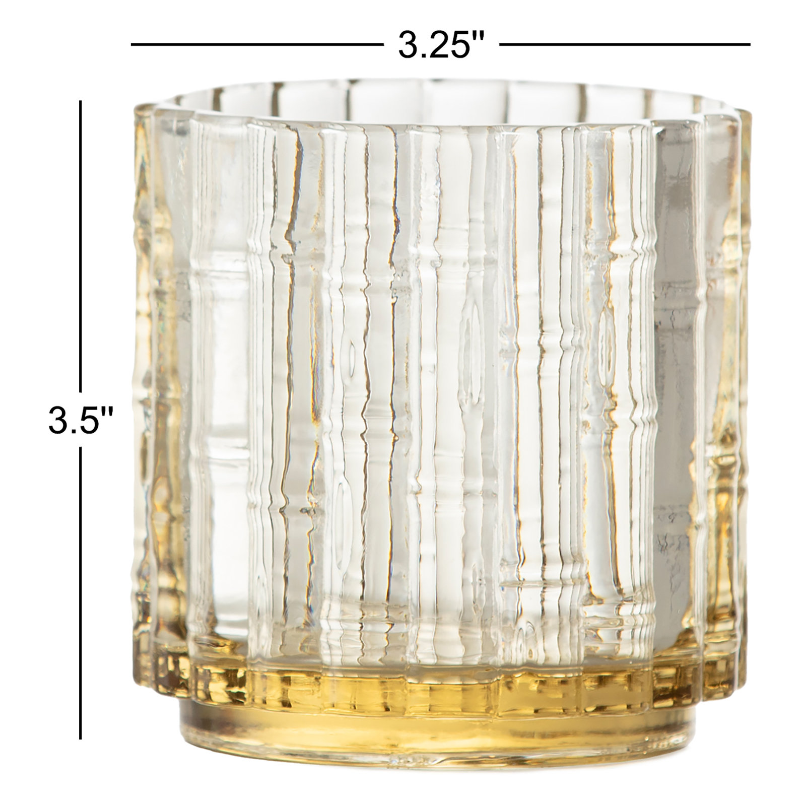 Ribbed Whiskey Glass, Ginger Gold, 11 fl oz