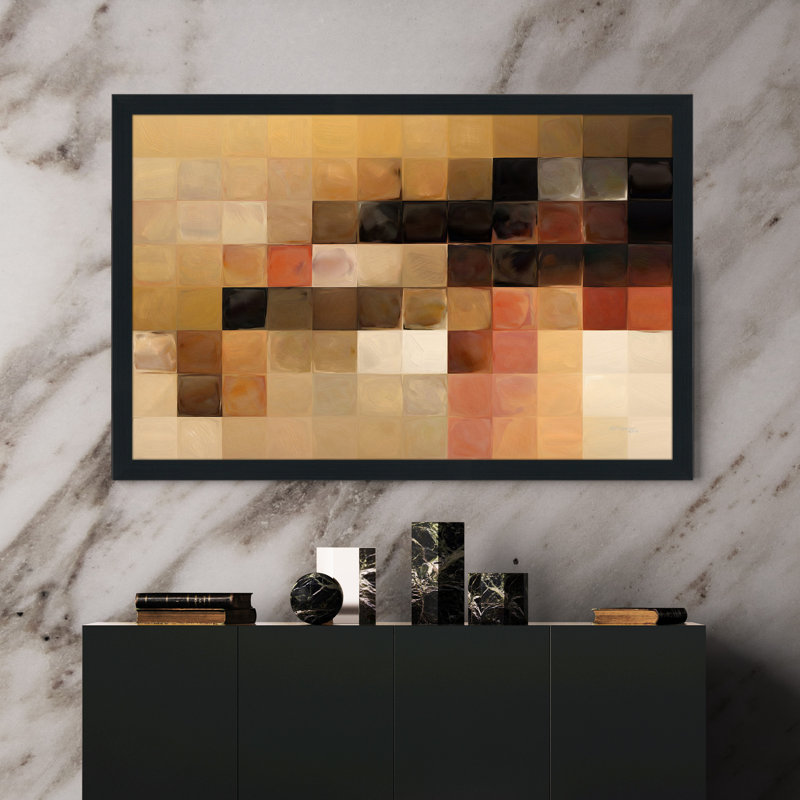 «Tile Art # 15 2013», reproduction d'art sur toile, H 21,5 po x l 27,5 po x P 0,75 po, Cadre espresso