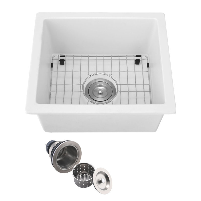 18.1'' L Single Bowl Quartz Kitchen Sink