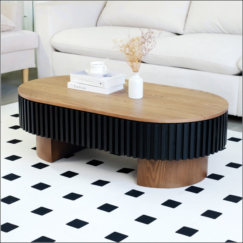 Table basse Elliptical Living, Noir, Brun