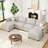 140” Comfy Cloud Couch U Shaped Sectional Sofa with Two Ottomans-1597467563