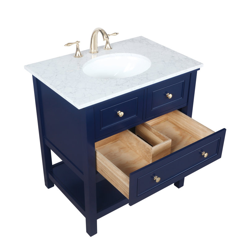 Ensemble de meuble-lavabo simple 30 po Bonsai, Bleu