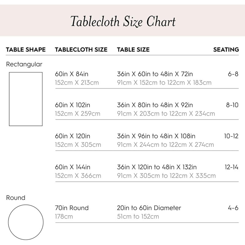 Dothan Luxury Linen Blend Tablecloth For Formal Dining, Holiday, Wedding Or Party