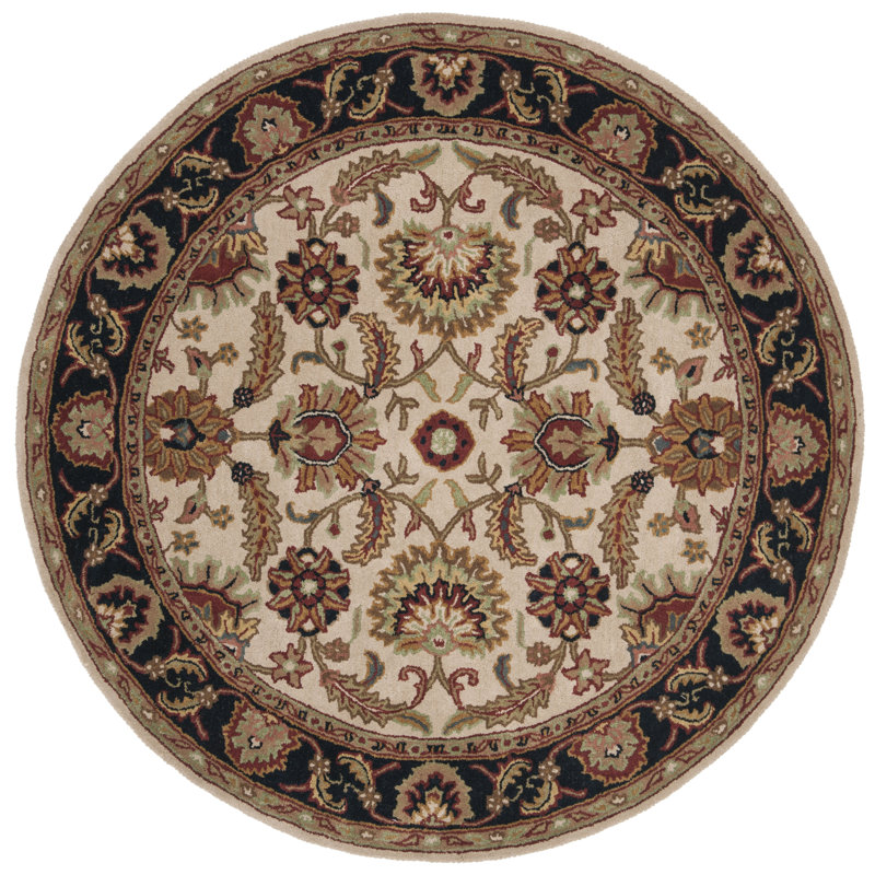 Tapis en laine touffeté à la main Alg, Rond 8 pi