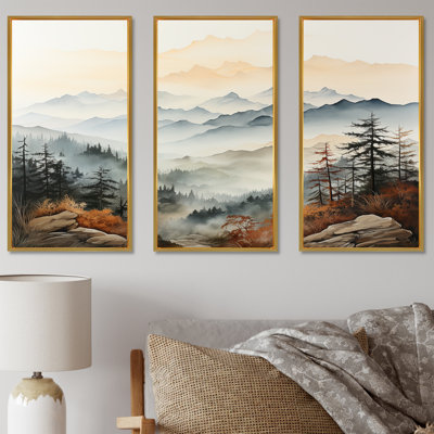 Mountain Morning Whisperes I - Ensemble de décorations murales paysage de montagne