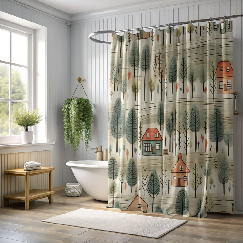Toile rustique - Rideau de douche Premium, H 74 po x l 71 po