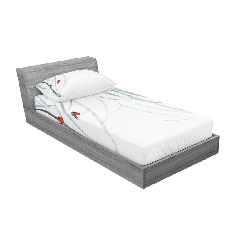 Ensemble de draps Trees Image of Winter Woods, Ensemble de draps pour lit simple TG avec drap-hou