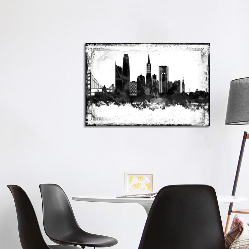 San Francisco Skylines - Wrapped Canvas Painting, 66.04cm H x 101.6cm W x 1.91cm D