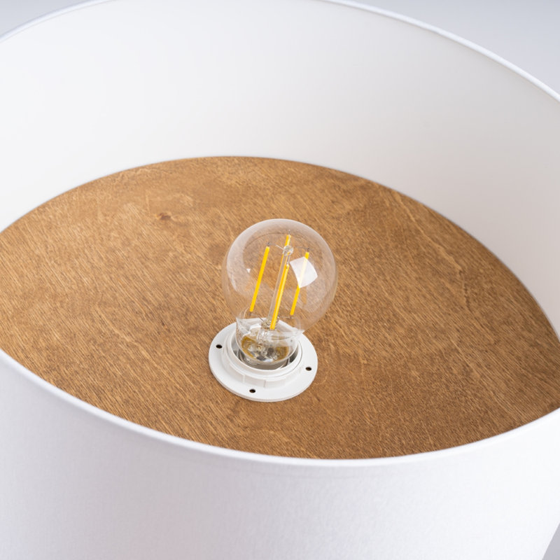 Telesto Solid Wood Flush Mount, White/Light Brown