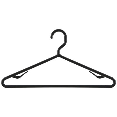  Cintres en plastique avec crochets à accessoires couleur noire | Organisateurs de placard peu encombrants | Ensemble de 6 cintres pour adultes en vrac