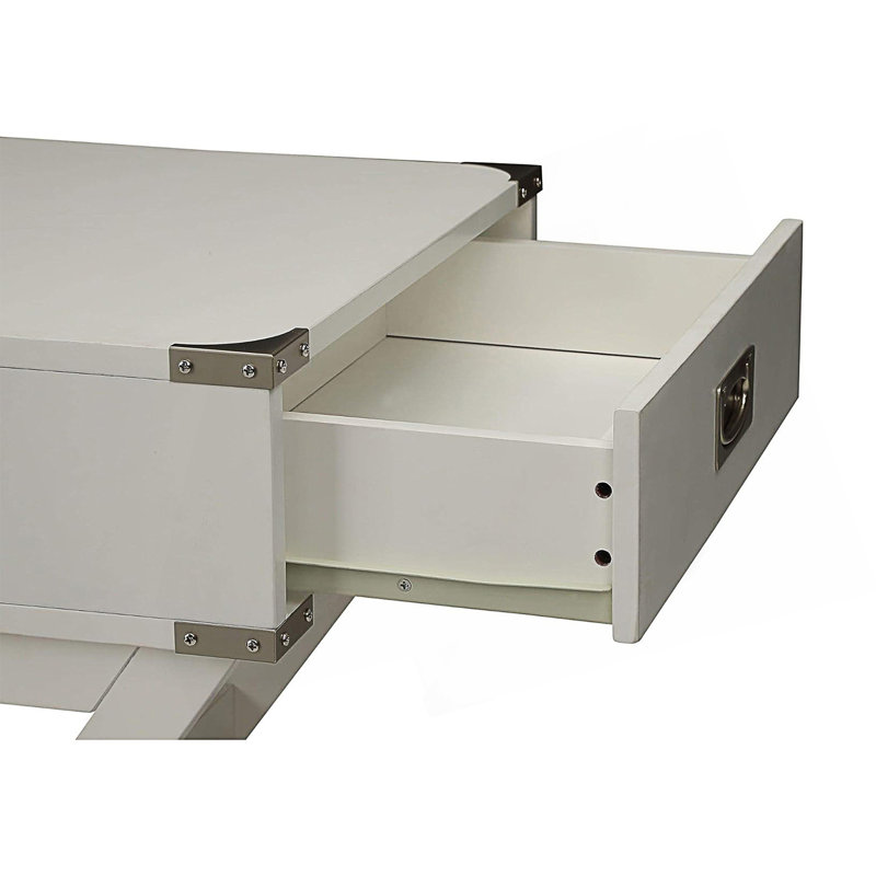 Table d'appoint avec 1 tiroir, Blanc