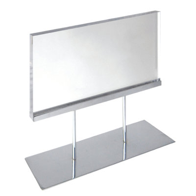 The Elite Series: grand porte-affiche en acrylique sur support chromé pour comptoir de format graphique