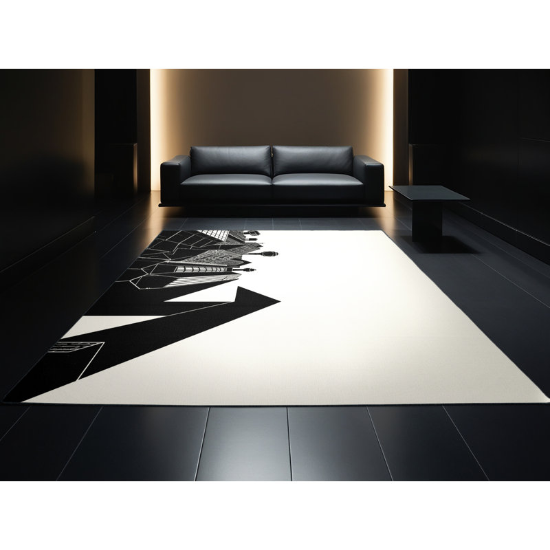 Machine Washable Pegah Sleek & Chic Modern Geometric Rug in Beige – Binding, 3' Square