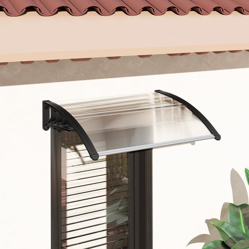 Auvent de fenêtre, auvent de patio en polycarbonate, blanc, Blanc