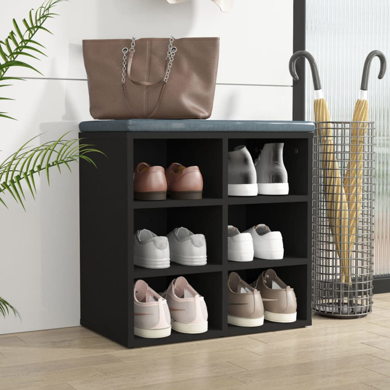 Vidaxl Shoe Cabinet Black 20.7"X11.8"X19.7"