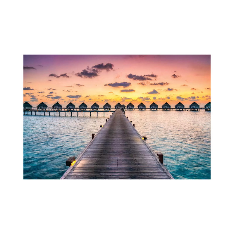 Luxury Beach Resort, Maldives par Jan Becke - photographie sur toile tendue, H 8 po x l 12 po x P 0,75 po