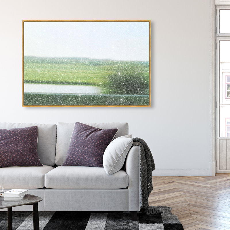 Velocity Meadow I Print by Oliver Gal, 11"H x 16"W, Gold Floater Frame
