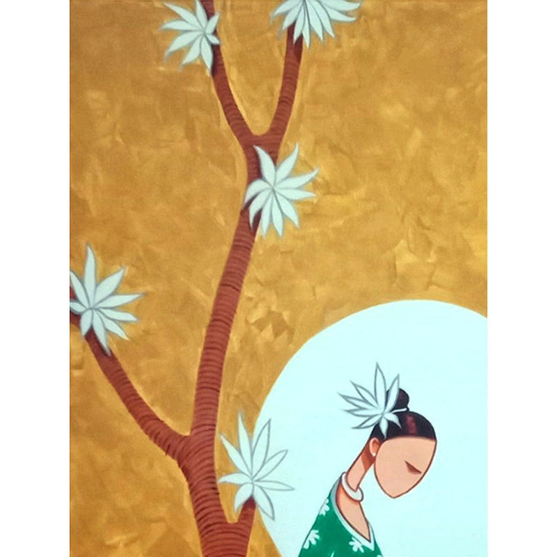 Fleurs et beauté sur toile | Peinture acrylique | Par Santosh Narayan Dangare