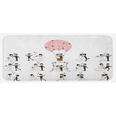 Traditional Solid Color Polyester Kitchen Mat