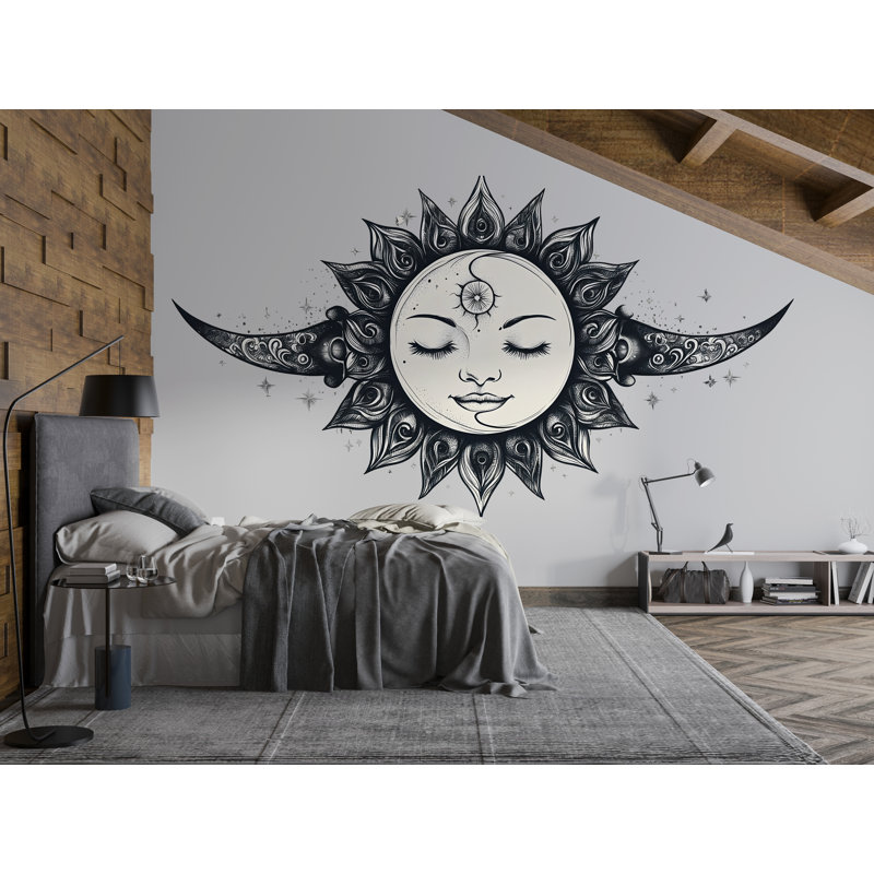 Décoration murale Sun Moon, H 16 po x l 9 po
