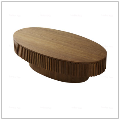 Oval Coffee Table with Storage, Solid Wood Veneered, Modern and Stylish Accent Tea Table for Living Room, Bedroom, or Office