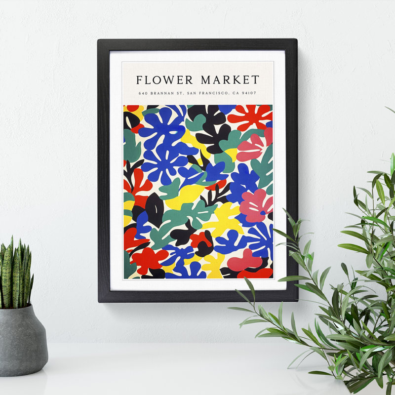 San Francisco Flower Market Exhibition No.6 - Single Picture Frame Print on Wood, 64cm H x 46cm W x 2cm D