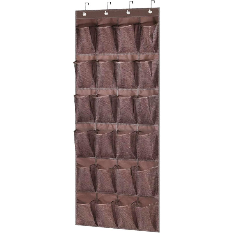 Over Door Shoe Storage 24 Large Mesh Pockets Shoe Organiser Hanging For Wardrobe Door Tidy Holder With Hangers Organizer