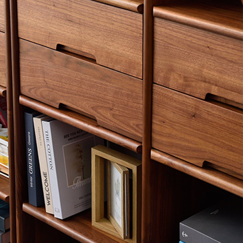 Light luxury black walnut bookcase