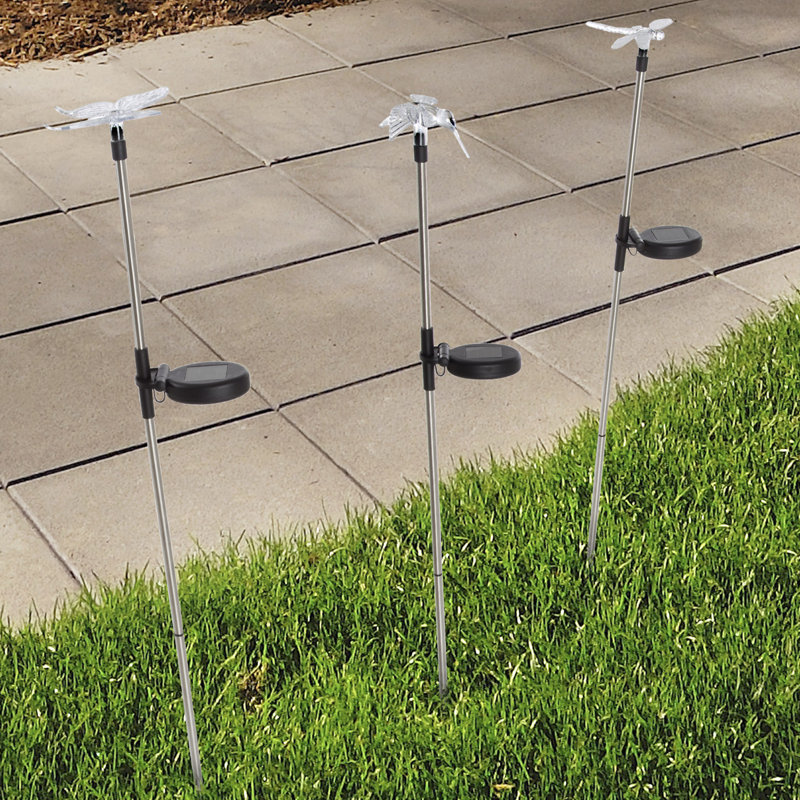 Solar Powered LED Butterfly Hummingbird Dragonfly Garden Stakes