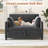 51" Convertible Sofa Bed With Storage Pockets & 2 Pillows, Modern 2-In-1 Folding Corduroy Fabric Loveseat For Small Spaces, Gray-529035560-529035562