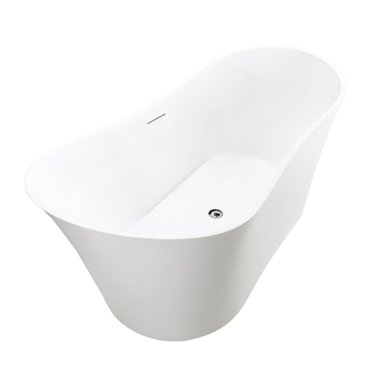 67" x 31" Freestanding Soaking Bathtub, White/Integrated