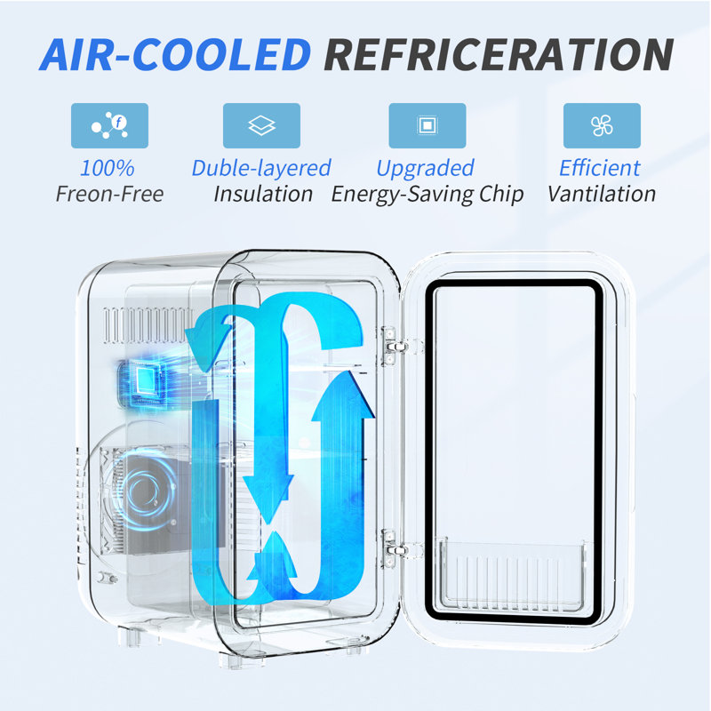 YASHE Mini Fridge, 6 Liter/8 Can 110V AC/DC Portable Thermoelectric Cooler Refrigerators for Bedroom, Skincare, Beverage, Office, Dorm Room and Car, Purple