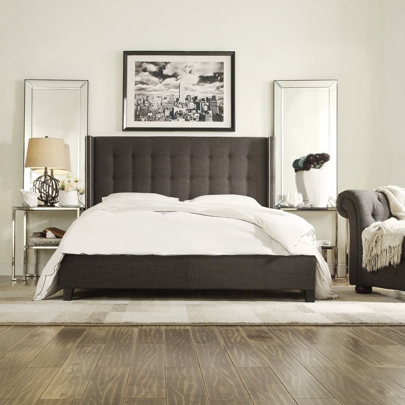 Brighton Upholstered Wingback Bed