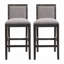 Ensemble de 2 tabourets de bar, structure en bois d'hévéa, coussin en tissu éponge et tabourets de bar rembourrés-905186850