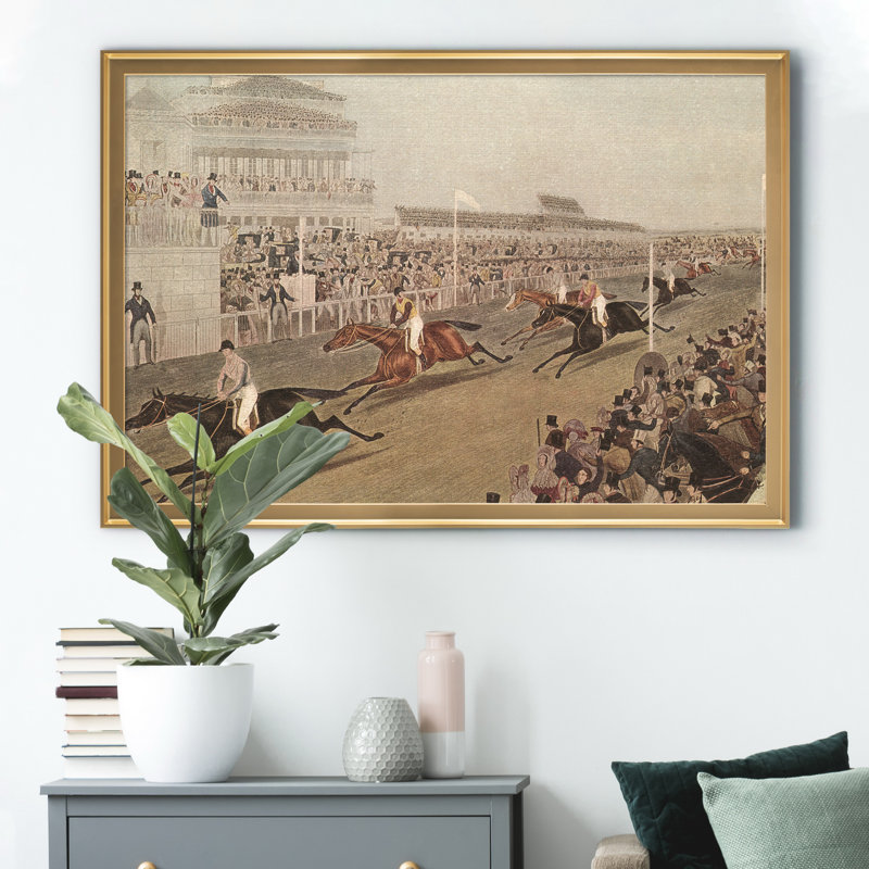 " The Grand Steeple Chase IV ", Gold, 30.5" H x 42.5" W x 1" D