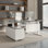 Bureau debout électrique moderne à hauteur réglable en L avec 3 portes et tiroir