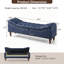 Banc de bout rembourré en cuir de polyuréthane long de 57,7 po avec rangement caché, siège capitonné et pieds en bois d'hévéa Odel-134492465