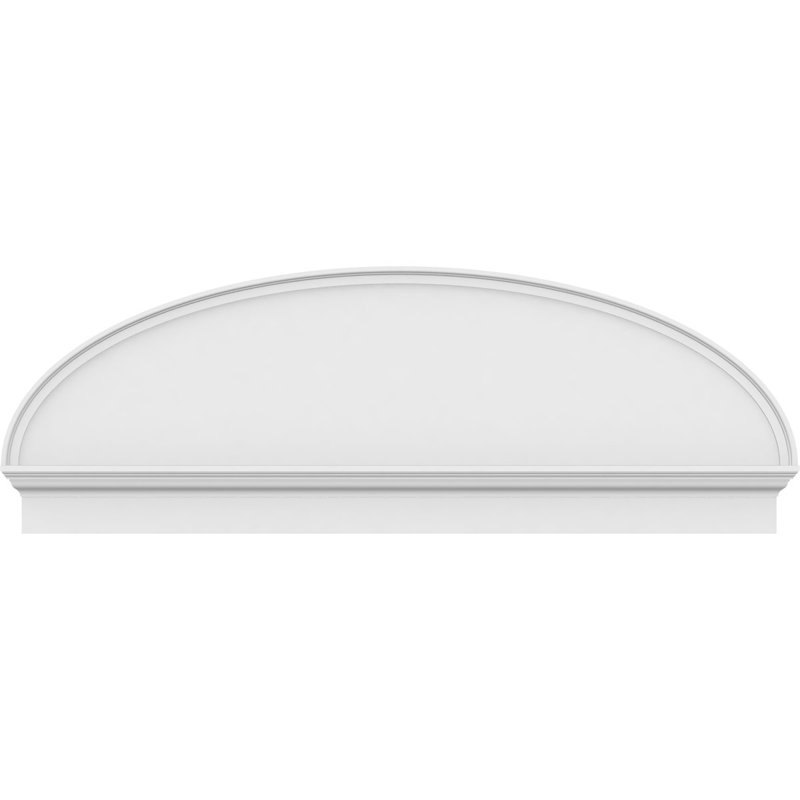 Fronton elliptique en PVC de qualité architecturale lisse, H 23 3/8 po x l 66 po x P 2 3/4 po